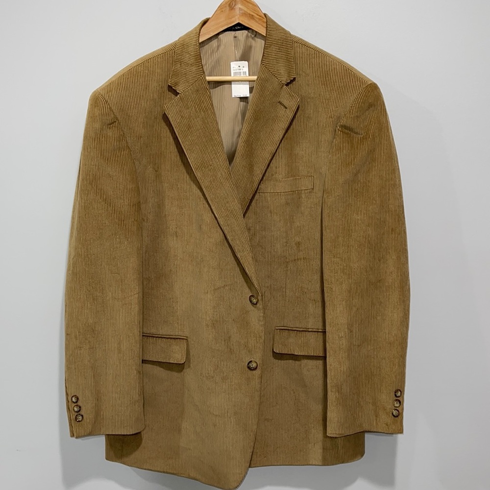 Men’s size 48L corduroy sports blazer jacket two button New England Collection
